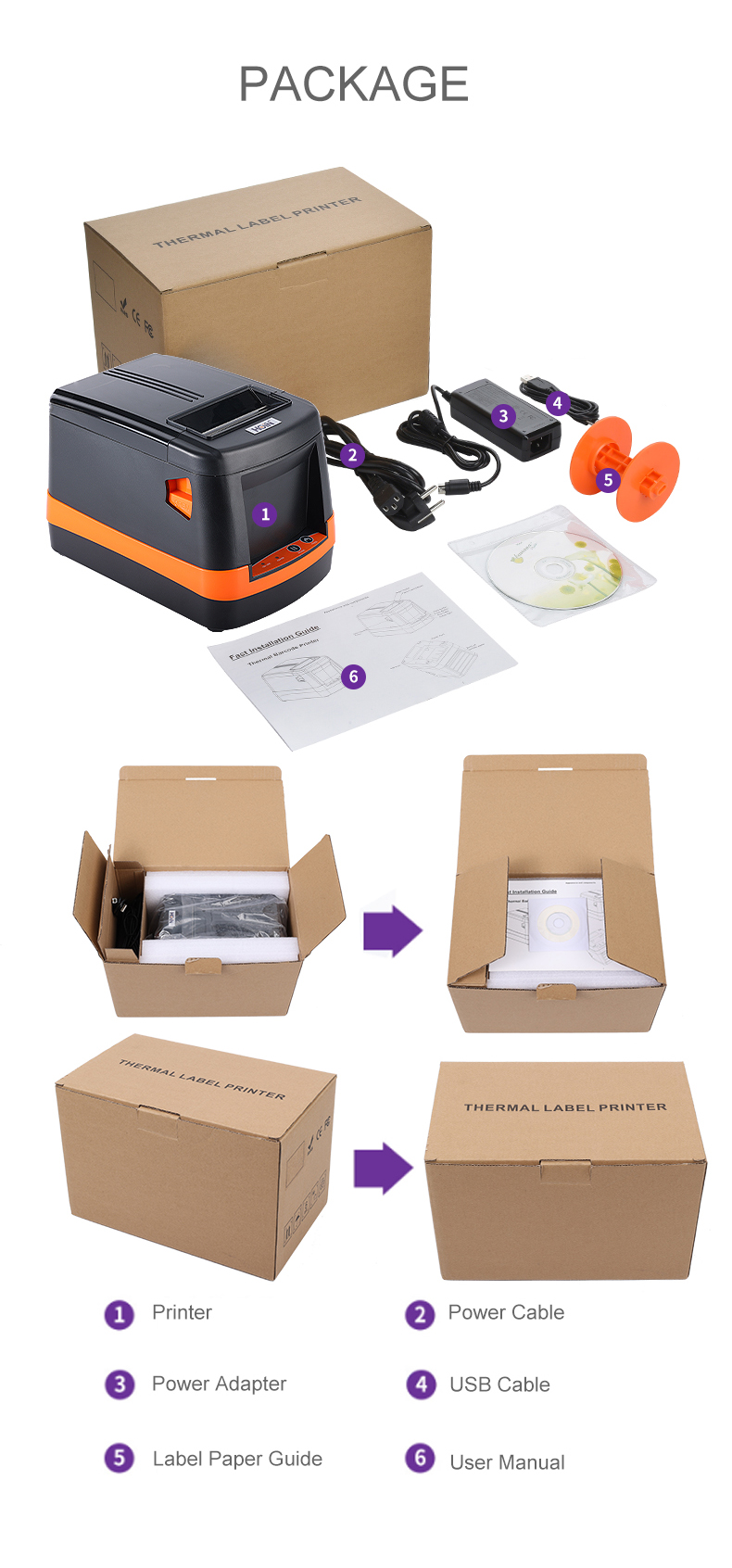 80mm restaurant label printer thermal label printer 80mm receipt printer 18