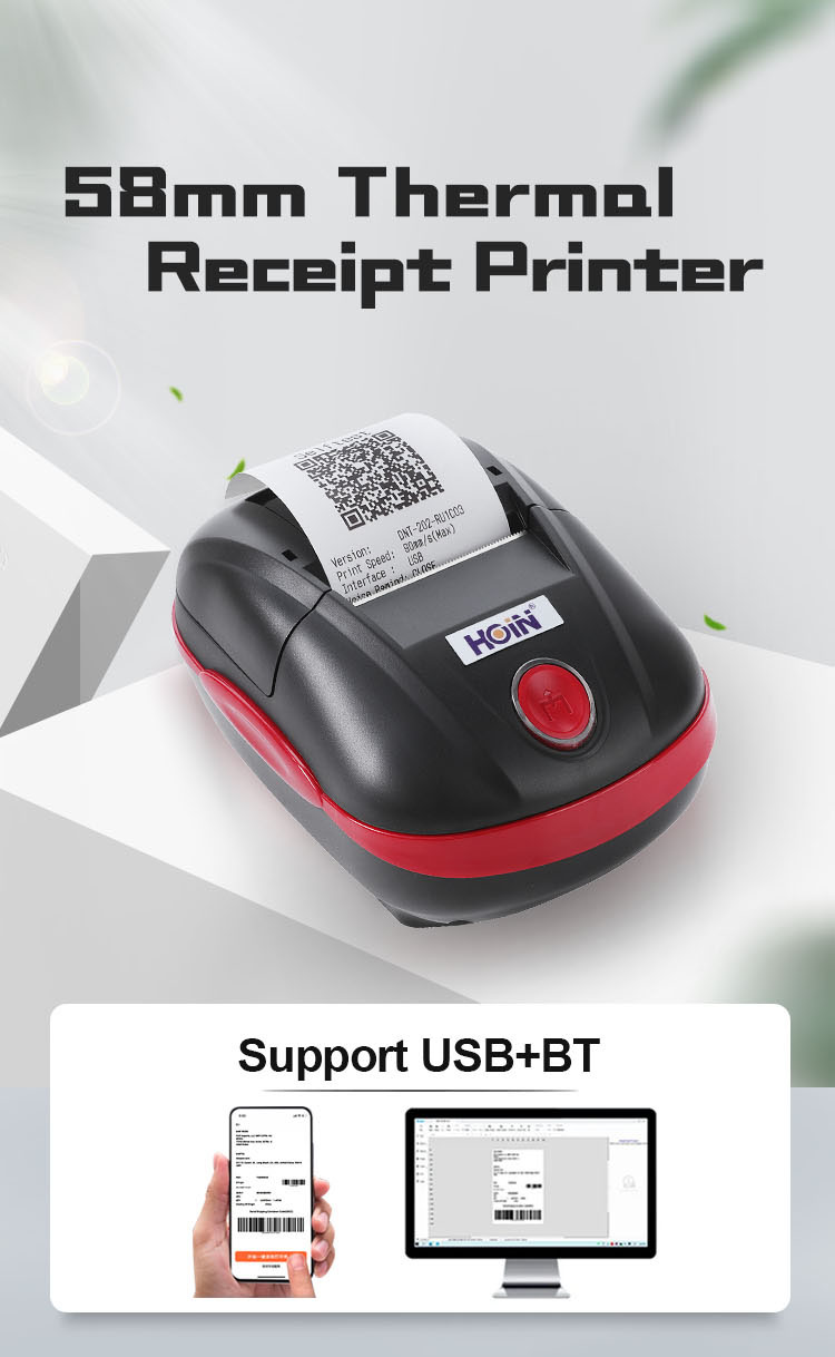 HOP-E582 ফ্যাক্টরি 58mm মিনি ব্লুটুথ পকেট প্রিন্টার Pos ওয়্যারলেস উইন্ডো অ্যান্ড্রয়েড আইওএস ছোট মিনি প্রিন্টার 7