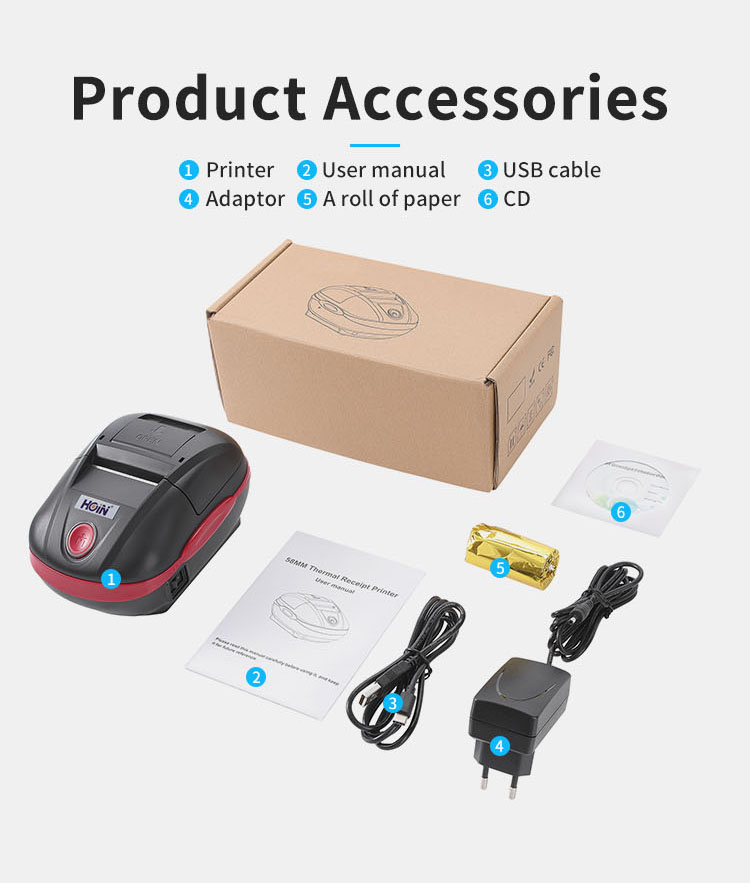 HOP-E582 ফ্যাক্টরি 58mm মিনি ব্লুটুথ পকেট প্রিন্টার Pos ওয়্যারলেস উইন্ডো অ্যান্ড্রয়েড আইওএস ছোট মিনি প্রিন্টার 14