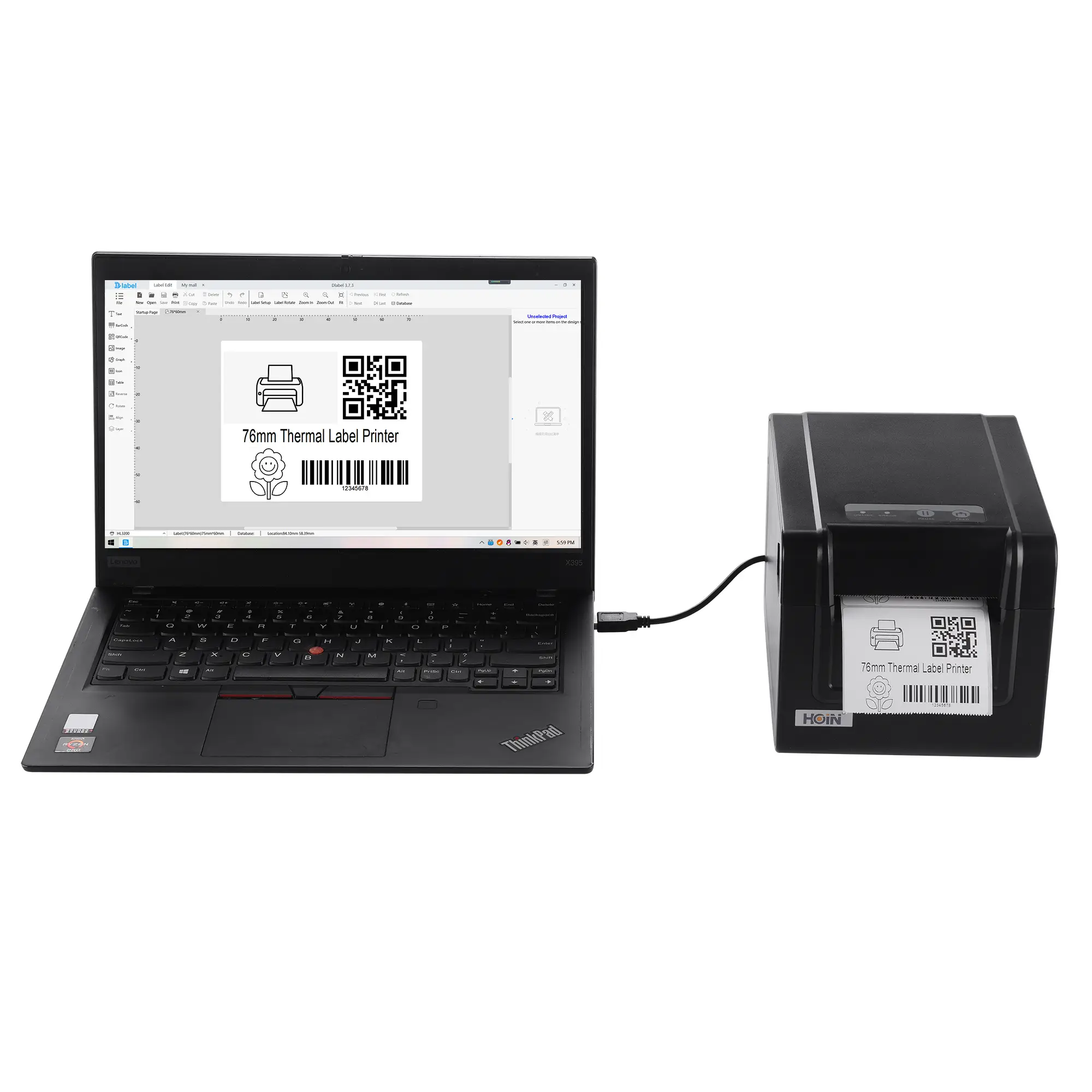 چاپگر برچسب حرارتی Hoin HOP-HQ80 با کیفیت بالا 1
