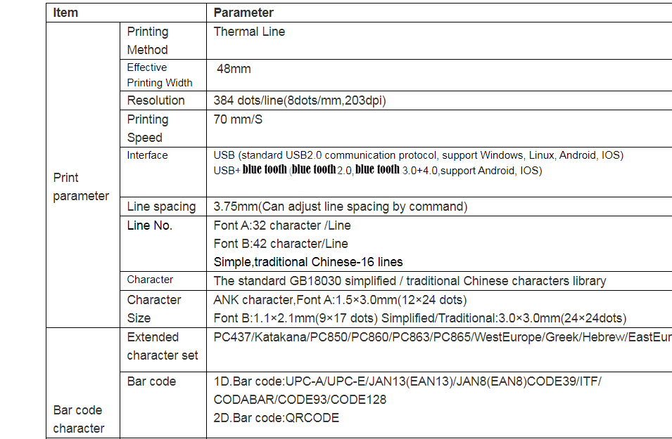 ৫৮ মিমি পোর্টেবল ব্লুটুথ থার্মাল রিসিপ্ট প্রিন্টার মিনি, ওয়ার্ক পোস্ট থার্মাল প্রিন্টারের জন্য সহজেই হাতে নেওয়া যায়