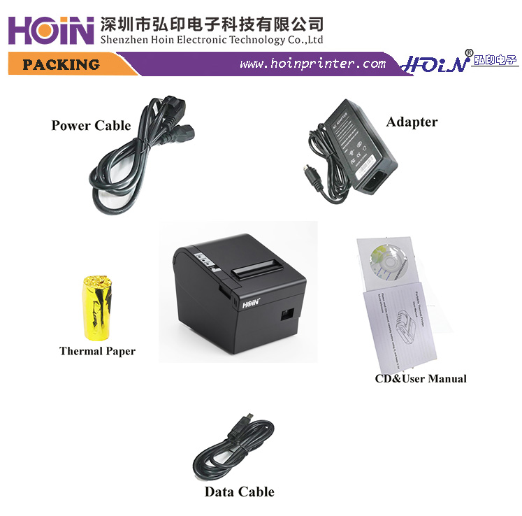 HOP E802 80MM Auto Cutter thermal receipt printer support Win Android IOS Linux