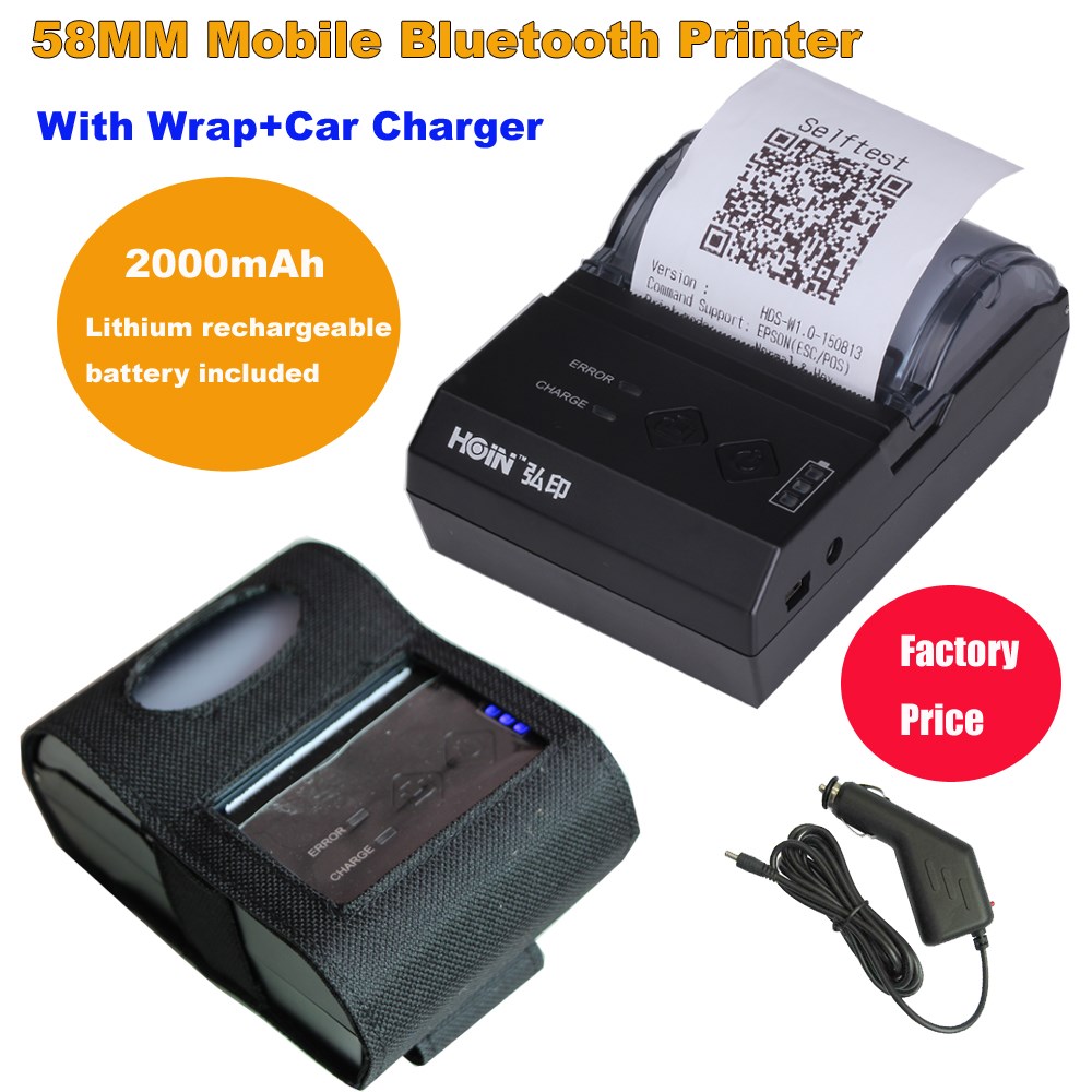Hoin HOP E200.58MM সাপোর্ট Win Android IOS Linux পোর্টেবল থার্মাল প্রিন্টার