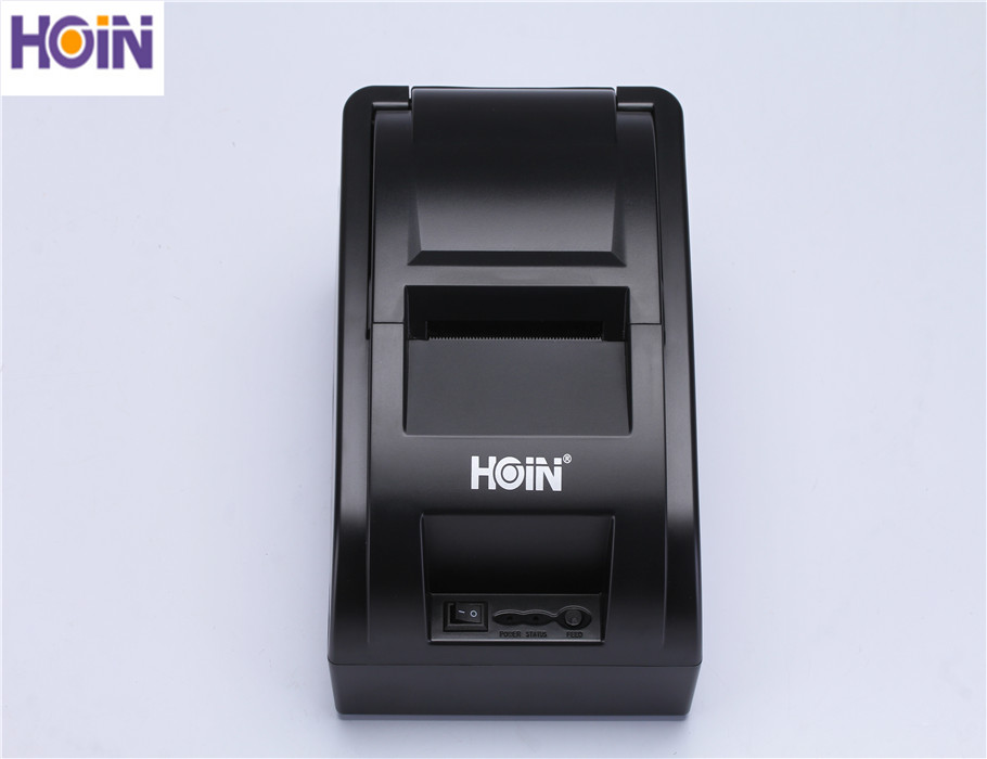 HOIN रसीद मिनी थर्मल प्रिंटर काले और सफेद चालान 58MM ब्लूटूथ+USB H58 पूर्ण काले रंग के साथ