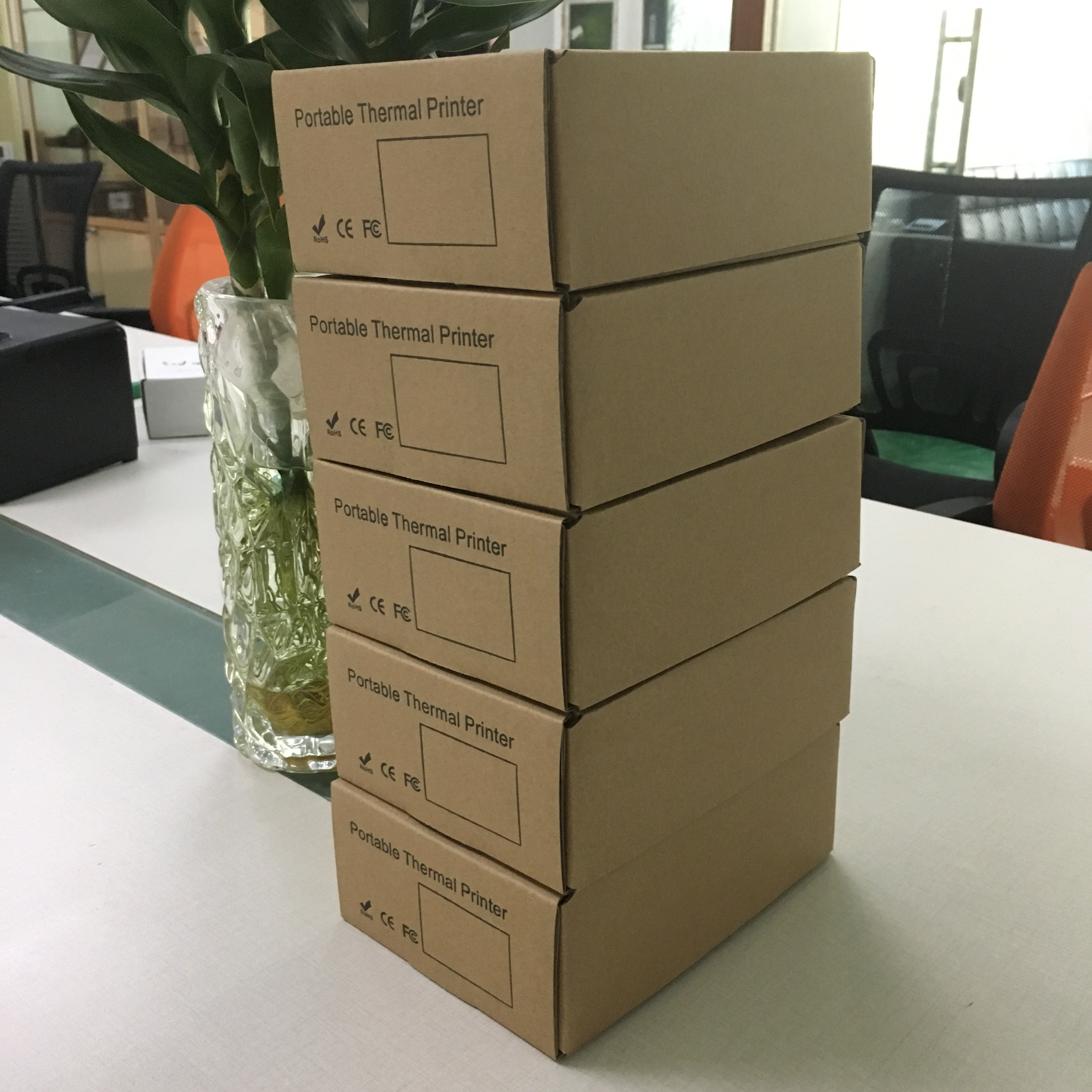 HOIN - সস্তা হট সেলিং 1D+2D USB BT থার্মাল হ্যান্ডহেল্ড POS প্রিন্টার 58mm পোর্টেবল থার্মাল প্রিন্টার 19