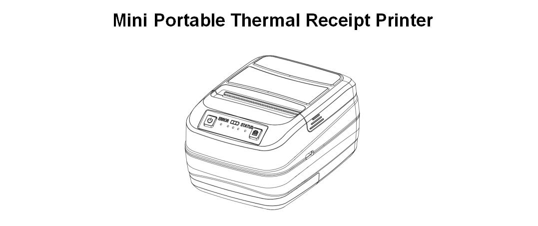 ৫৮ মিমি হ্যান্ডহেল্ড পোর্টেবল মিনি মোবাইল ফোন বিটি থার্মাল ট্যাক্সি রসিদ প্রিন্টার ব্যাটারি সহ