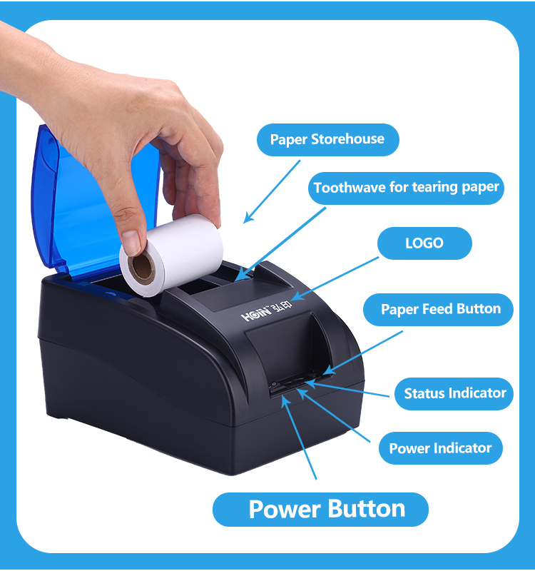  बड़ा प्रमोशन HOP-H58 POS 58mm थर्मल प्रिंटर मुफ़्त ड्राइवर/SDK USB+BT प्रिंटर
