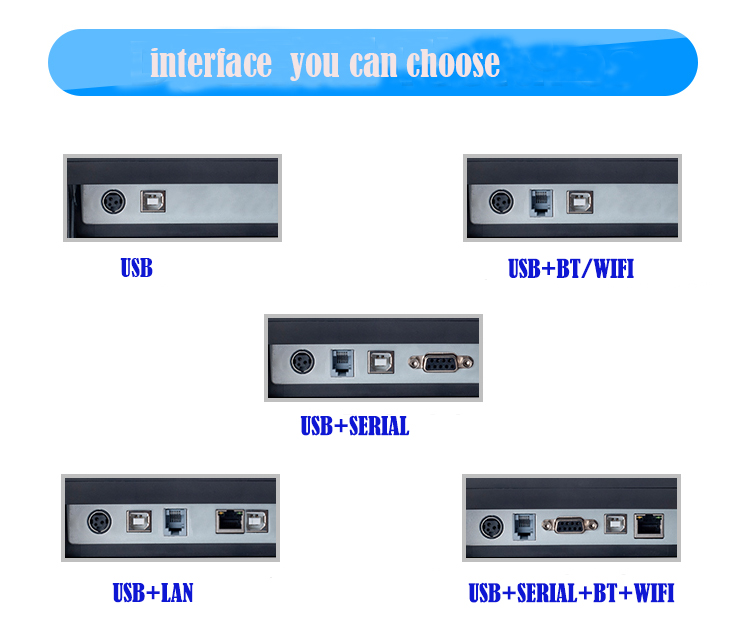 অটো কাটার রসিদ প্রিন্টার 260mm/s হাই স্পিড USB ব্লু টুথ ল্যান ওয়াইফাই থার্মাল প্রিন্টার 80mm বিল টিকিট ওয়্যারলেস পজ প্রিন্টার