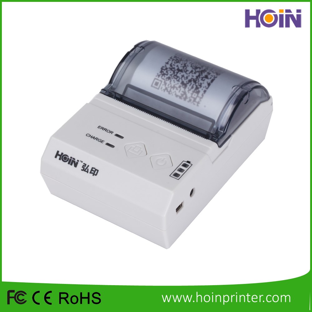 HOIN - অ্যান্ড্রয়েড মোবাইলের জন্য পোর্টেবল BT রসিদ প্রিন্টার 58MMM 58mm পোর্টেবল থার্মাল প্রিন্টার 12