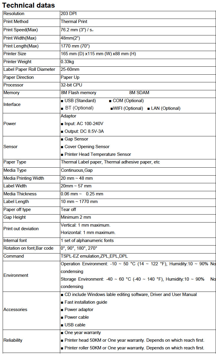 ইমপ্রেসোরা টার্মিকা হোইন উচ্চ মানের লেবেল প্রিন্টার 58 মিমি মেশিন বাণিজ্যিক তাপীয় স্টিকার প্রিন্টার প্রচুর ইন্টারফেস