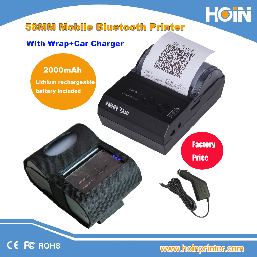 গাড়ির চার্জার সহ ট্যাক্সি বিল প্রিন্টিংয়ের জন্য মোবাইল ফোন রসিদ প্রিন্টার