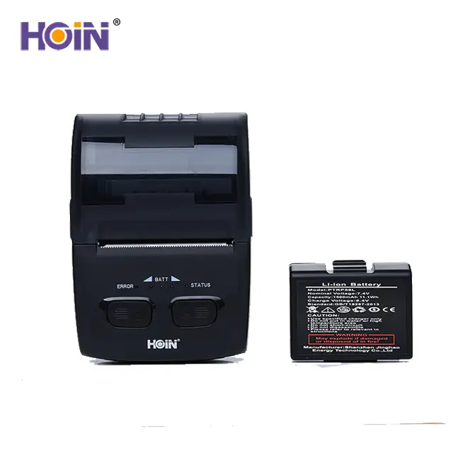 HOIN - Imprimante mobile Android USB+BT 58 mm avec chargeur de voiture et batterie Imprimante thermique portable 58 mm 1