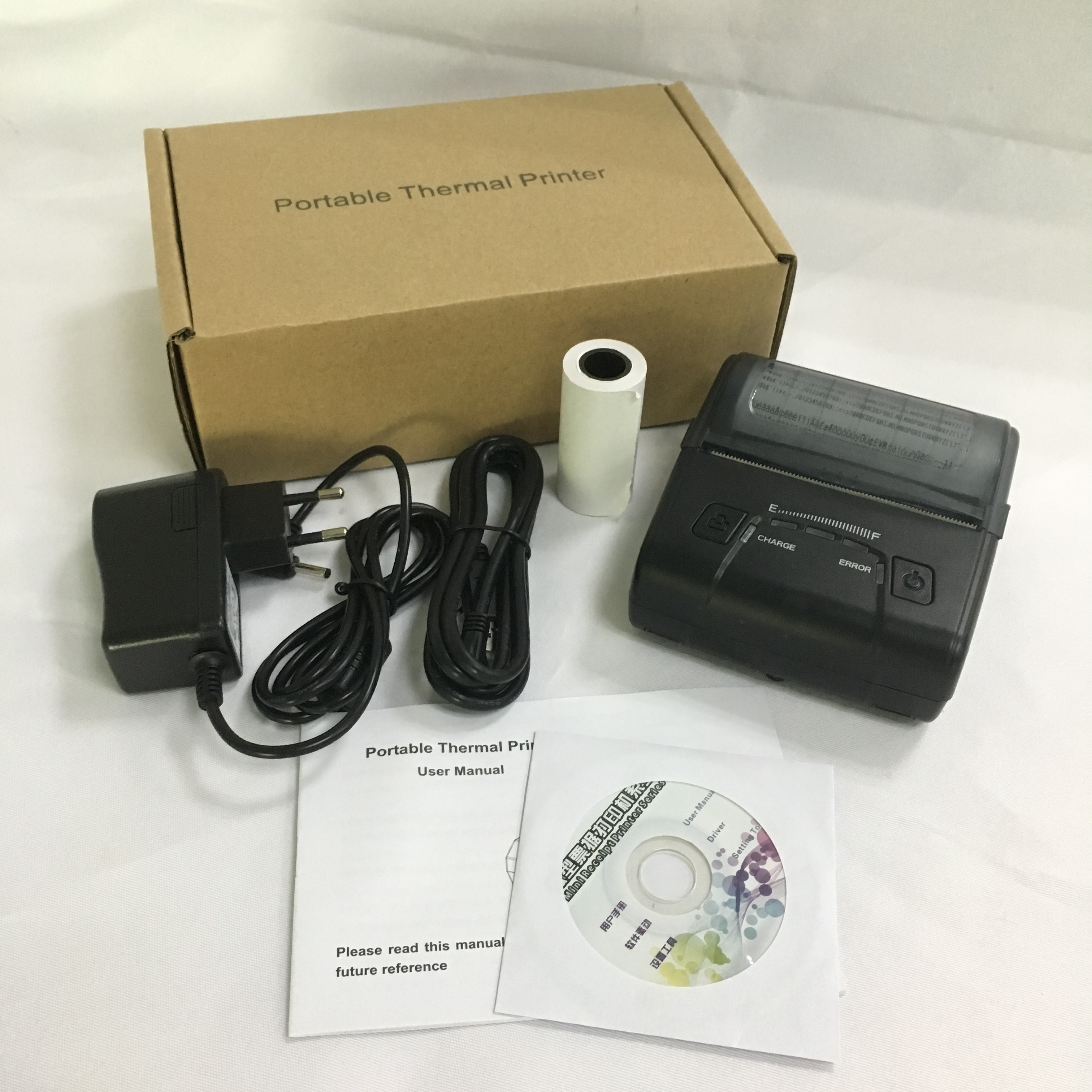  Android BT 4.0 USB 80mm पोर्टेबल थर्मल मिनी रसीद प्रिंटर प्रिंटर HOIN काला और सफेद HOP-E300 