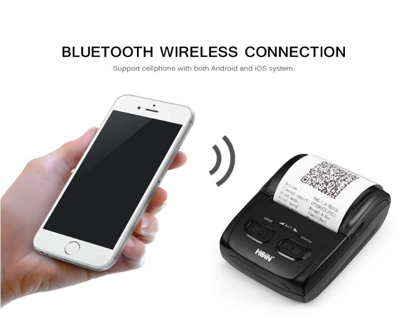 HOIN - 58mm Android USB+BT Mobile Printer With Car Charger and Battery 58mm portable thermal printer 8
