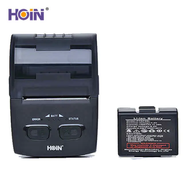 HOIN - BIS CE FCC 1500mAh Şarj Edilebilir Pil El Tipi Termal Yazıcı Mini 58mm taşınabilir termal yazıcı usb+bt 1