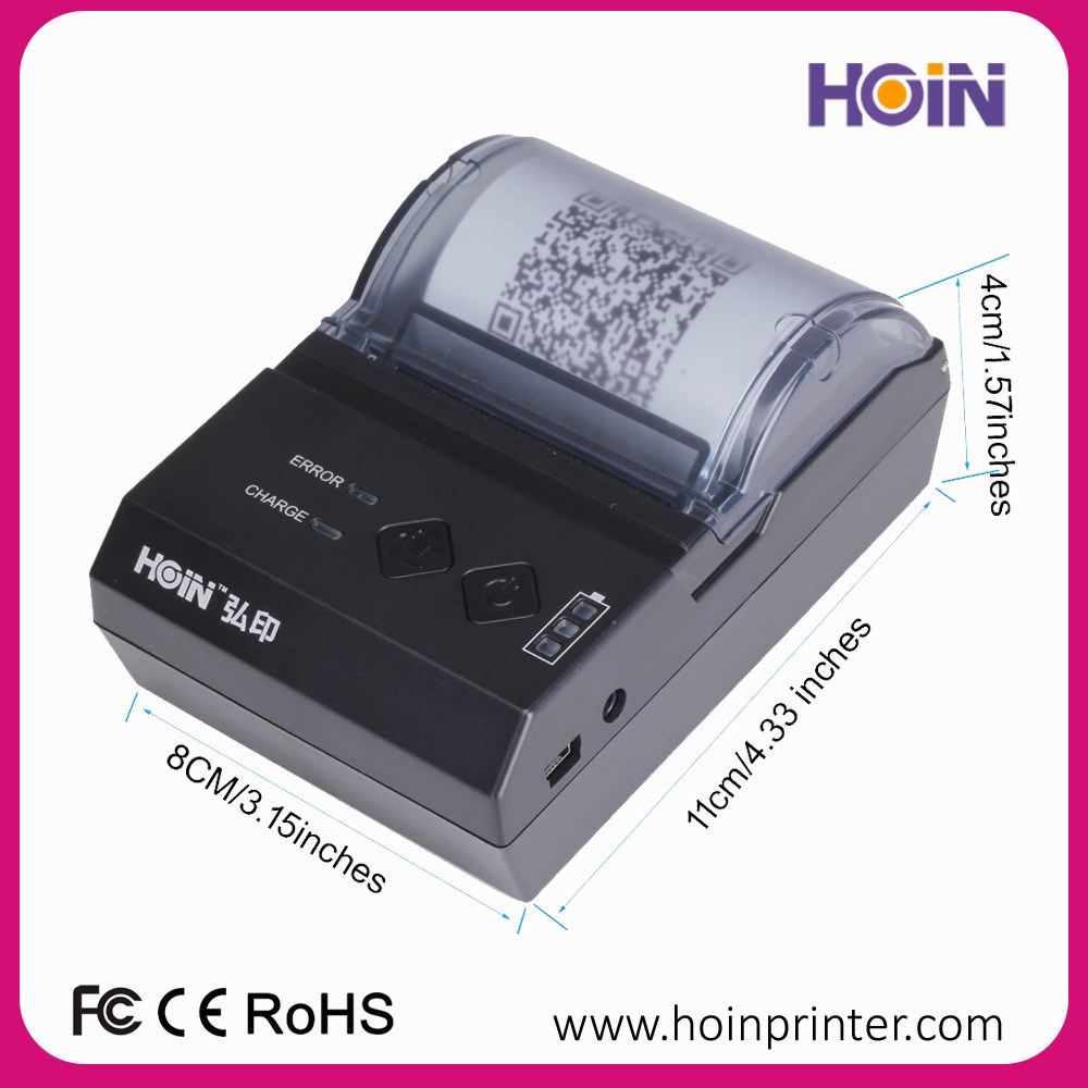 HOIN - হট সেল রসিদ প্রিন্টার 58mm থার্মাল মিনি POS প্রিন্টার মোবাইল প্রিন্টিংয়ের জন্য 58mm পোর্টেবল থার্মাল প্রিন্টার 9