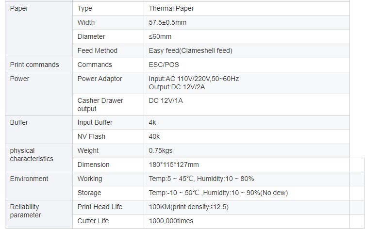  58 मिमी डेस्कटॉप इकोनॉर्मिकल यूएसबी थर्मल रसीद प्रिंटर समर्थन GB18030 और डाउनलोड प्रिंट लोगो और ग्राफिक्स प्रिंटर