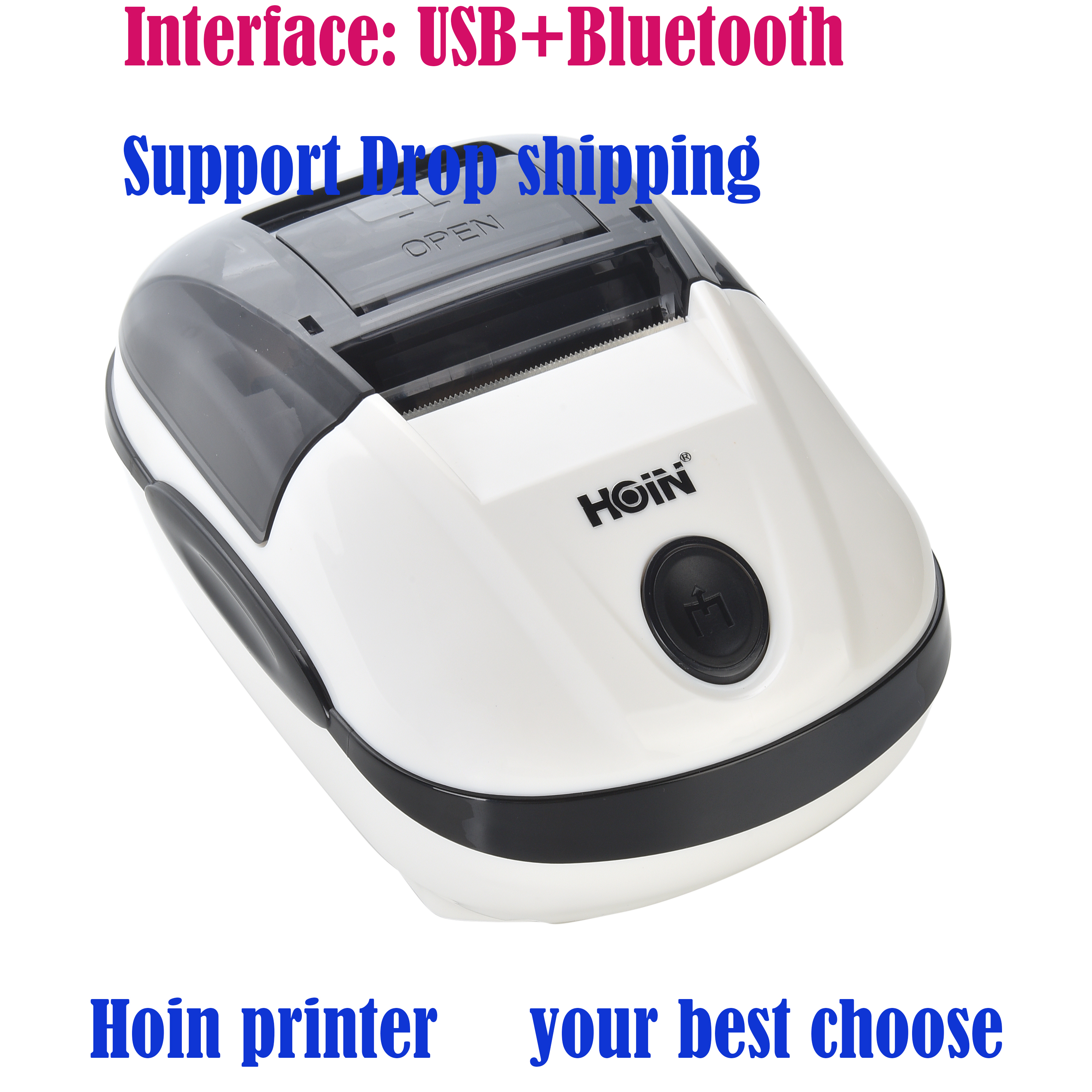 HOIN - লেবেল থার্মাল বারকোড ইউএসবি+ব্লু টুথ প্রিন্টার ৫৮ মিমি থার্মাল লেবেল স্টিকার এক্সপ্রেস প্রিন্টার 8