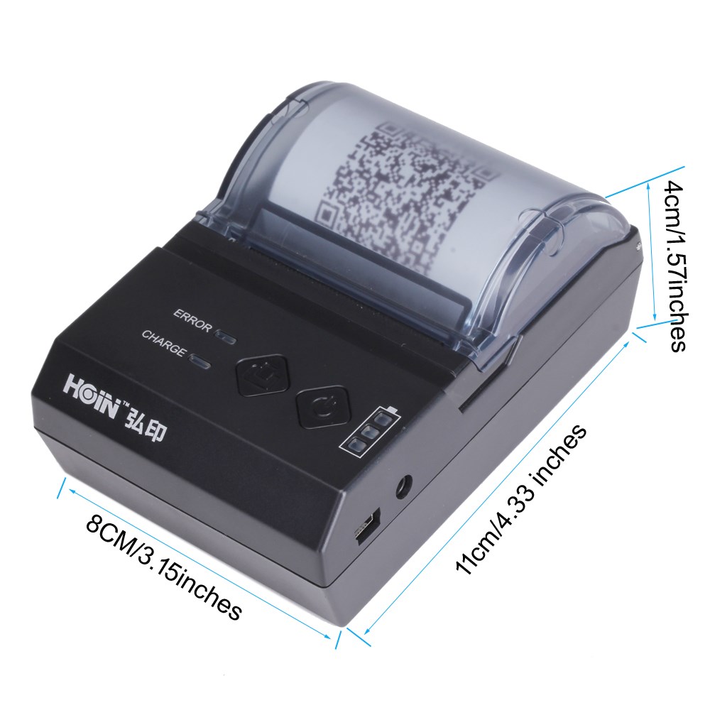 কারখানা থেকে রিচার্জেবল ব্যাটারি সহ ৫৮ মিমি মোবাইল পোর্টেবল হ্যান্ডহেল্ড প্রিন্টার