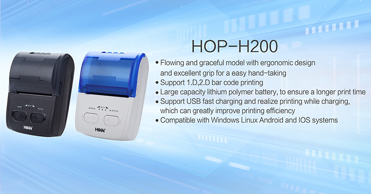  ইউএসবি ওয়াইফাই পোর্ট ৪ ঘন্টা প্রিন্ট করতে পারে ইউএসবি চালিত থার্মাল মিনি ৫৮ মিমি ব্লুটুট পোর্টেবল প্রিন্টার