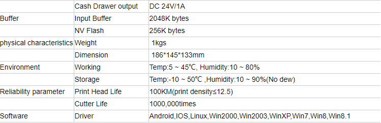  300mm/S হাই স্পিড pos 80mm প্রিন্টার থার্মাল রসিদ USB BT WIFI প্রিন্টার অটো কাটার সহ