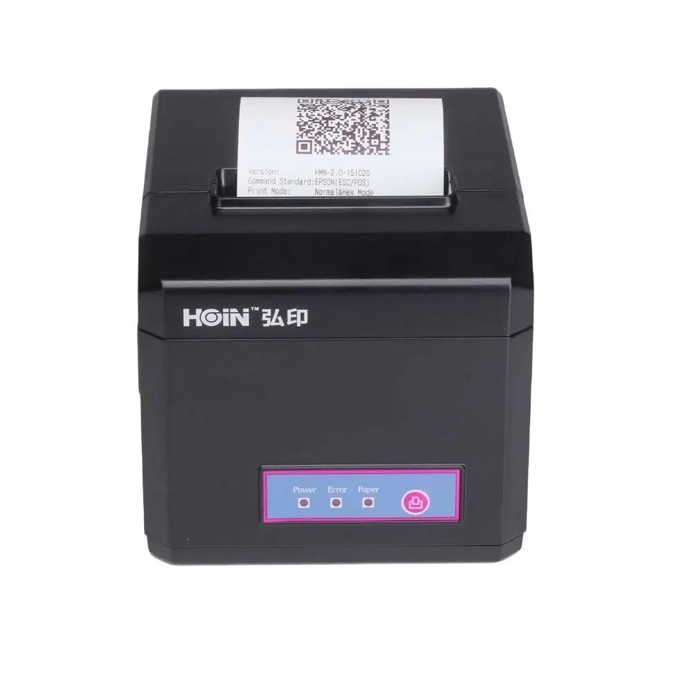 HOIN - طابعة فواتير حرارية مقاس 80 مم تدعم الطباعة متعددة اللغات ومحطة نقاط البيع المتوافقة مع USB HOP-E801 1