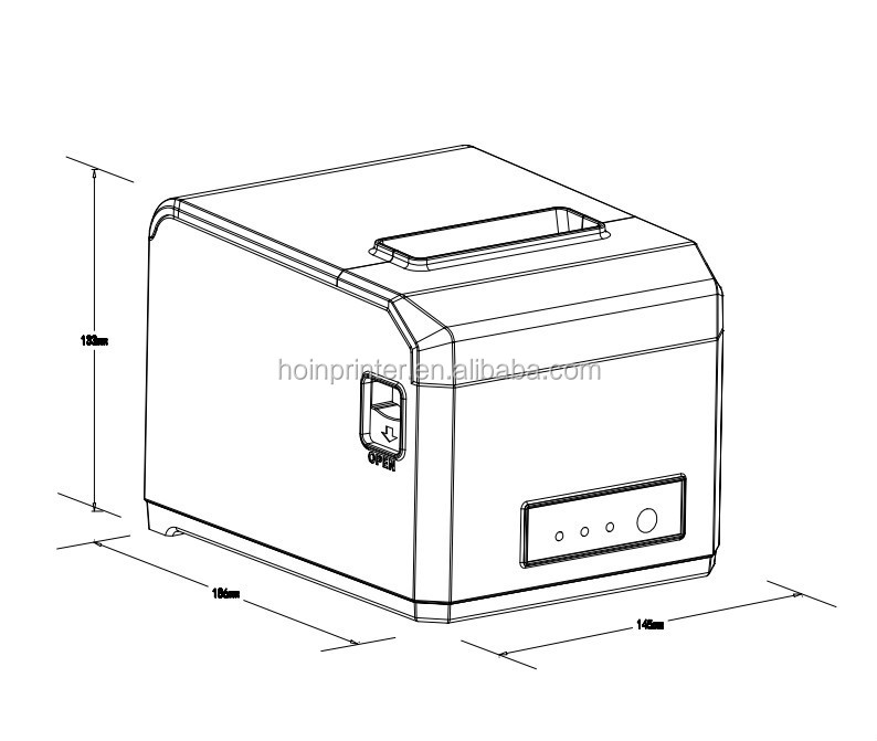  ৮০ মিমি থার্মাল বিল রসিদ প্রিন্টার সাপোর্ট বহুভাষিক প্রিন্ট ইউএসবি সামঞ্জস্যপূর্ণ পিওএস টার্মিনাল HOP-E801