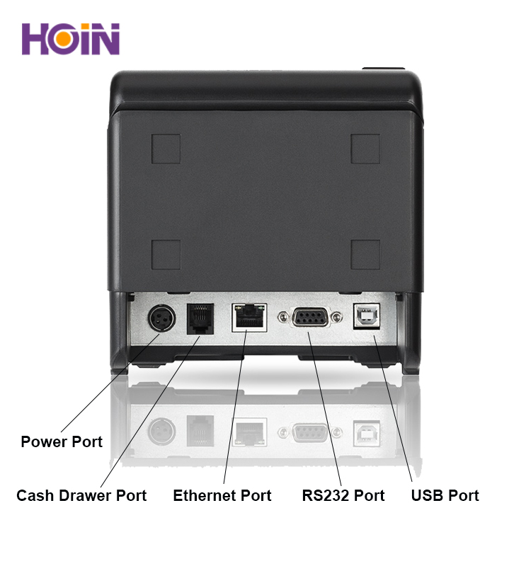 HOIN - USB+LAN+COM USB+BT অটো কাটার নতুন ভালো মানের HOP-H806 80mm POS সস্তা থার্মাল প্রিন্টার 80mm POS সিস্টেম প্রিন্টার 12