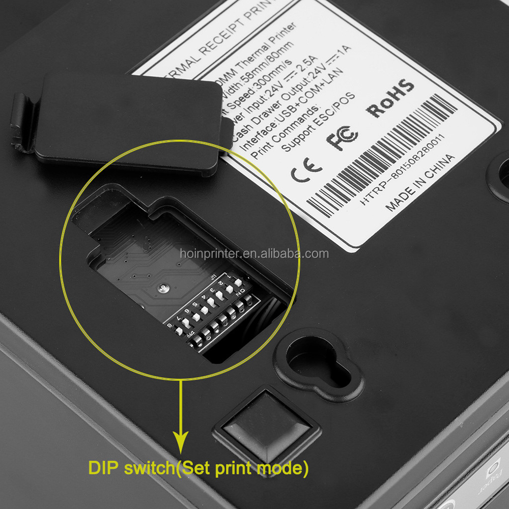  300mm/S হাই স্পিড pos 80mm প্রিন্টার থার্মাল রসিদ USB BT WIFI প্রিন্টার অটো কাটার সহ