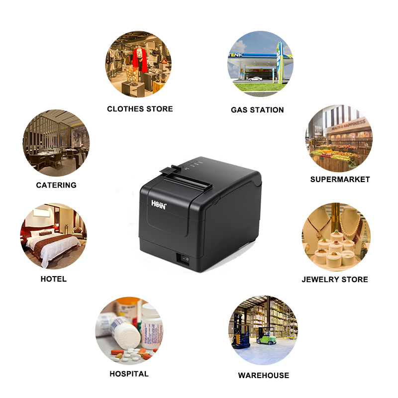 কারখানার সস্তা 300mm/s স্পিড অটো কাটার USB + SERIAL+ LAN থার্মাল প্রিন্টার মিনি 58mm এবং 80mm থার্মাল রসিদ প্রিন্টার