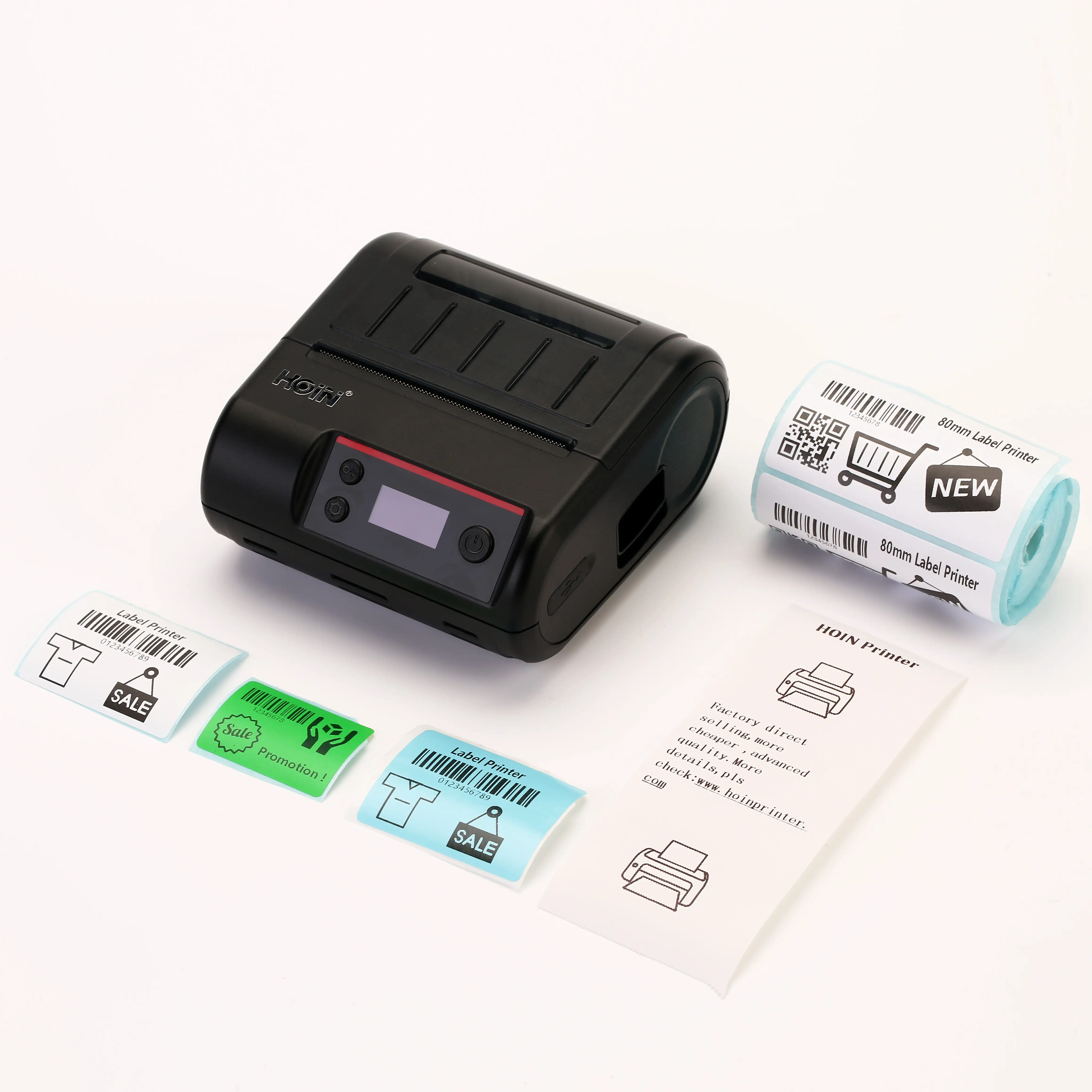 Mobile bluetooth portable label printer 2 in 1 label or receipt printer HOP-HQ300 for logistics Products | HOIN 1