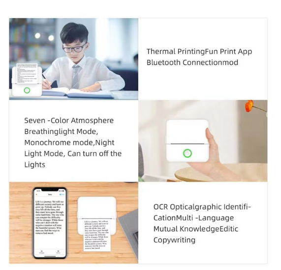 মিনি কিউট কিডস পোর্টেবল থার্মাল প্রিন্টার সাপোর্ট ইউএসবি ব্লুটুথ ব্যাটার সাপোর্ট সহ ইমেজ ফটো সরবরাহকারী| HOIN 2