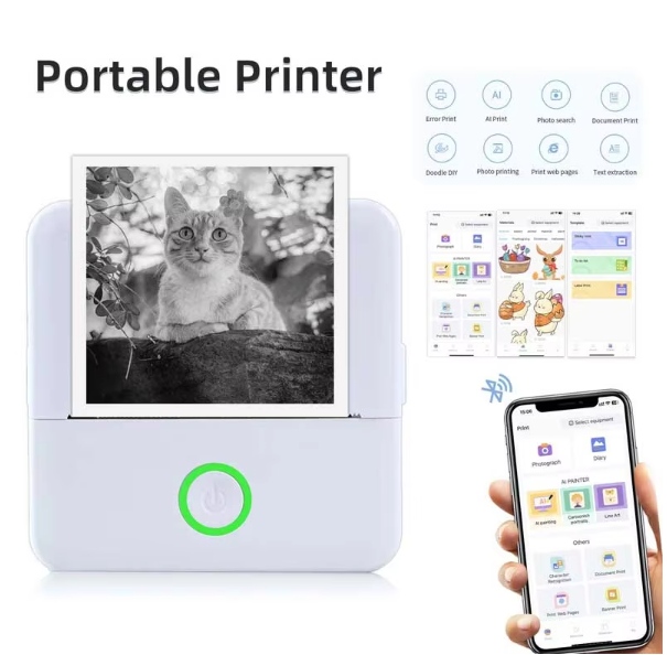 মিনি কিউট কিডস পোর্টেবল থার্মাল প্রিন্টার সাপোর্ট ইউএসবি ব্লুটুথ ব্যাটার সাপোর্ট সহ ইমেজ ফটো সরবরাহকারী| HOIN 1