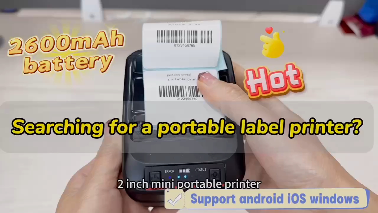২ ইঞ্চি পোর্টেবল লেবেল প্রিন্টার মিনি সাইজ সাপোর্ট অ্যান্ড্রয়েড আইওএস উইন্ডোজ HOIN এর ভূমিকা