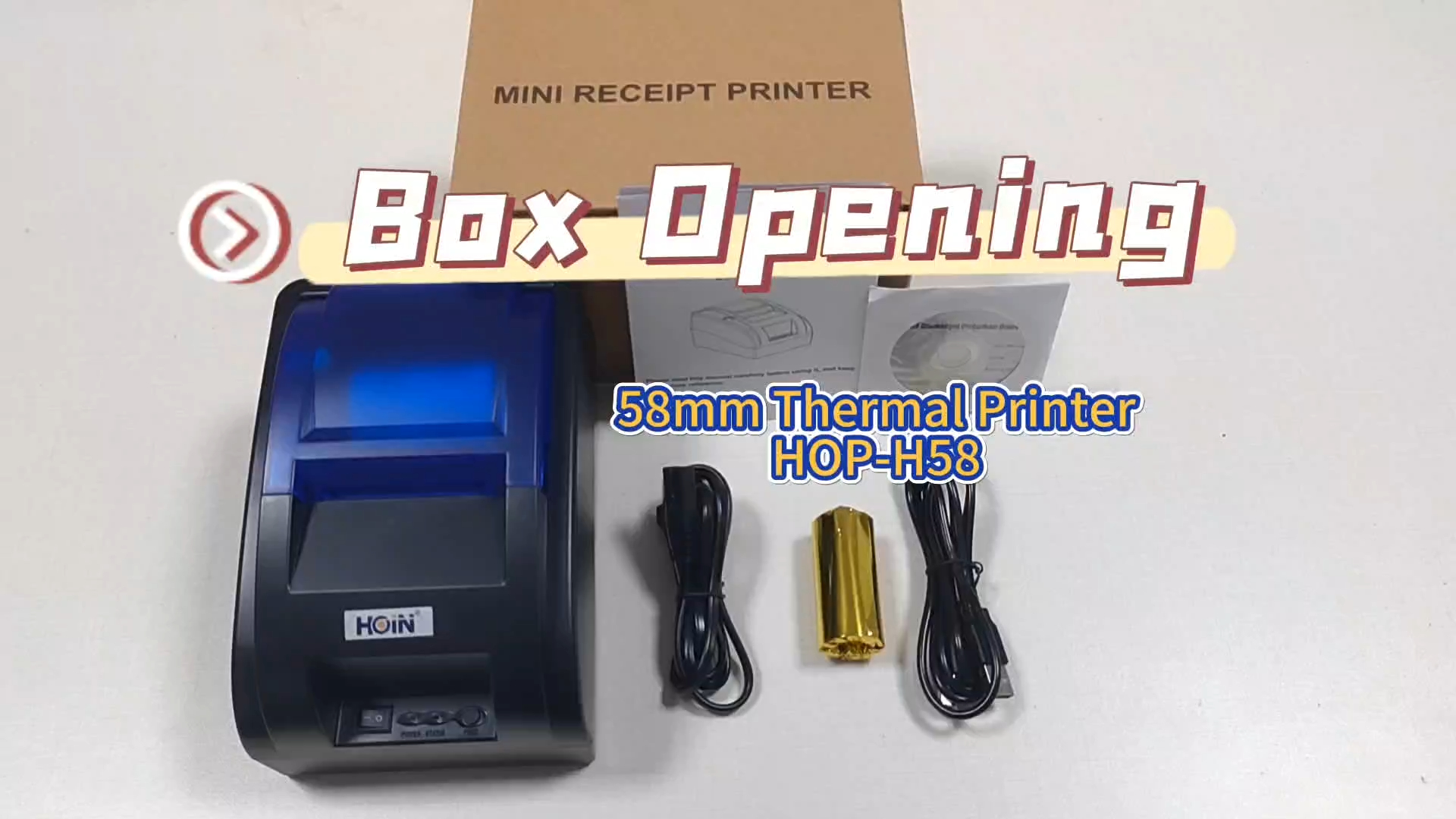  ৫৮ মিমি থার্মাল রসিদ প্রিন্টার HOP-H58 HOIN এর জন্য বক্স খোলার ভূমিকা