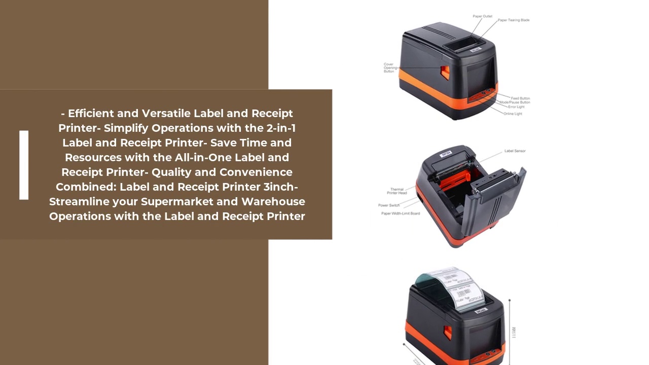 - দক্ষ এবং বহুমুখী লেবেল এবং রসিদ প্রিন্টার - 2-ইন-1 লেবেল এবং রসিদ প্রিন্টার দিয়ে কাজ সহজ করুন - অল-ইন-ওয়ান লেবেল এবং রসিদ প্রিন্টার দিয়ে সময় এবং সম্পদ সাশ্রয় করুন - গুণমান এবং সুবিধার সম্মিলিত: লেবেল এবং রসিদ প্রিন্টার 3 ইঞ্চি - লেবেল এবং রসিদ প্রিন্টার দিয়ে আপনার সুপারমার্কেট এবং গুদাম কার্যক্রমকে সহজ করুন।