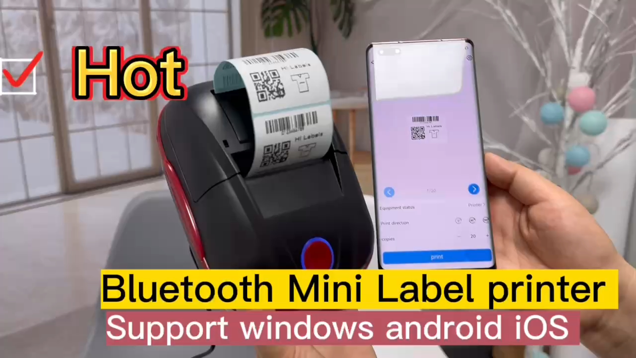  চীনে অ্যান্ড্রয়েড নির্মাতাদের কাছ থেকে ব্লুটুথের মাধ্যমে ২ ইঞ্চি মিনি লেবেল প্রিন্টার প্রিন্টিং - HOIN