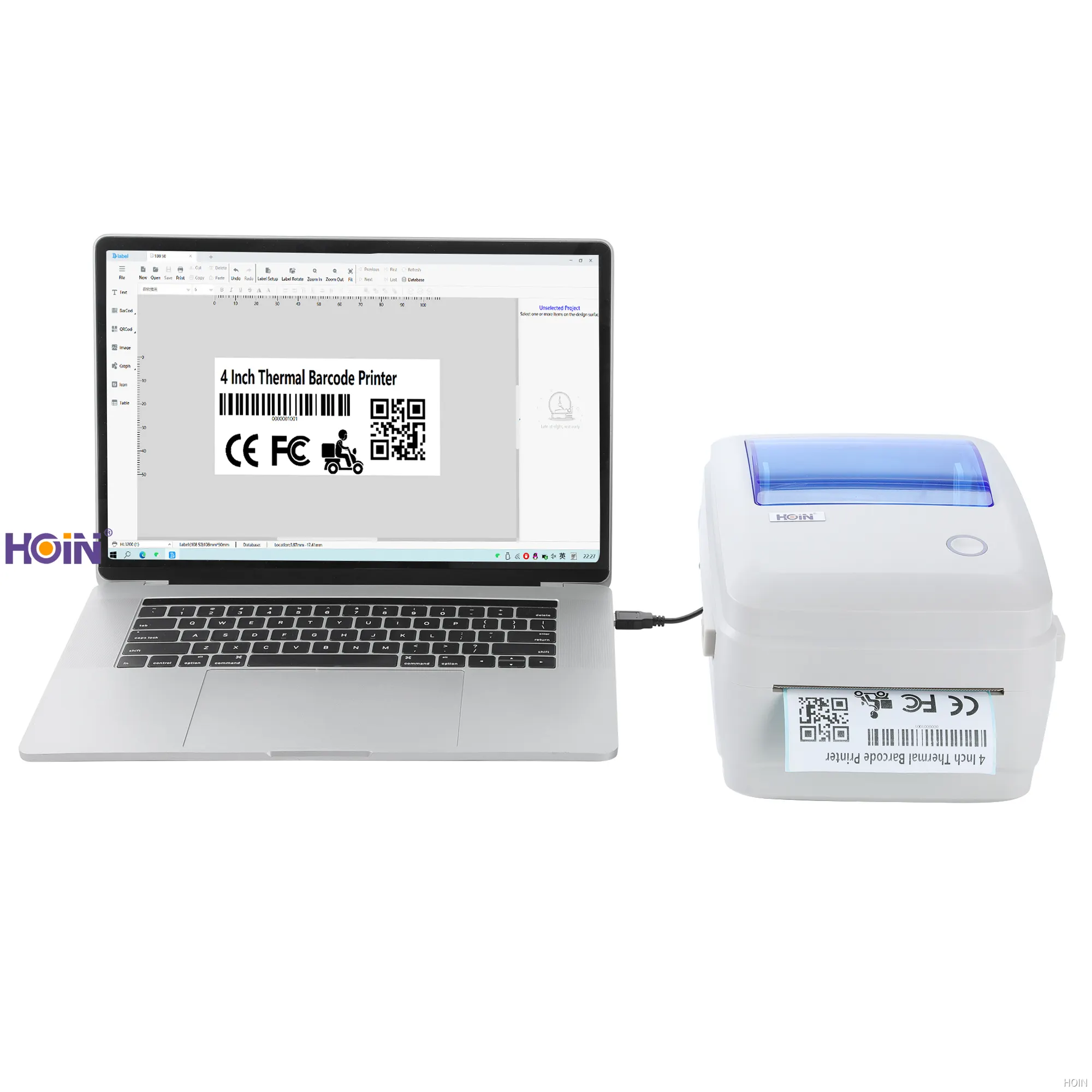 Custom barcode printer 4 inch Supply Manufacturer | HOIN1 1