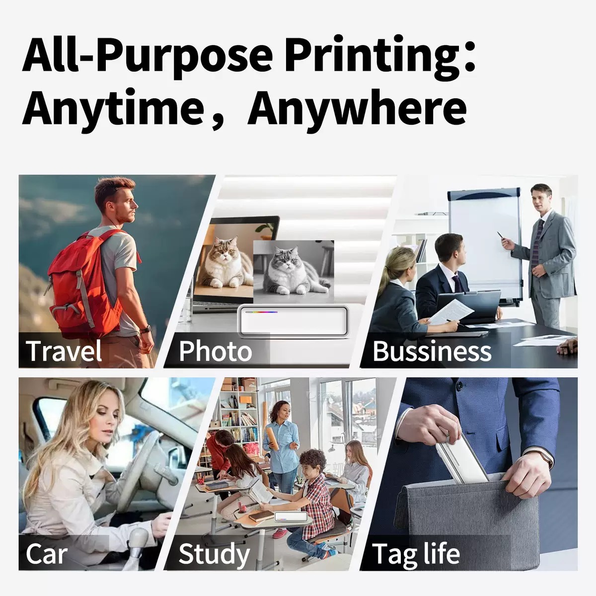 রঙিন LED সহ সেরা পোর্টেবল A4 প্রিন্টার - স্টাইলে যেকোনো জায়গায় প্রিন্ট করুন! কারখানার দাম - HOIN 2