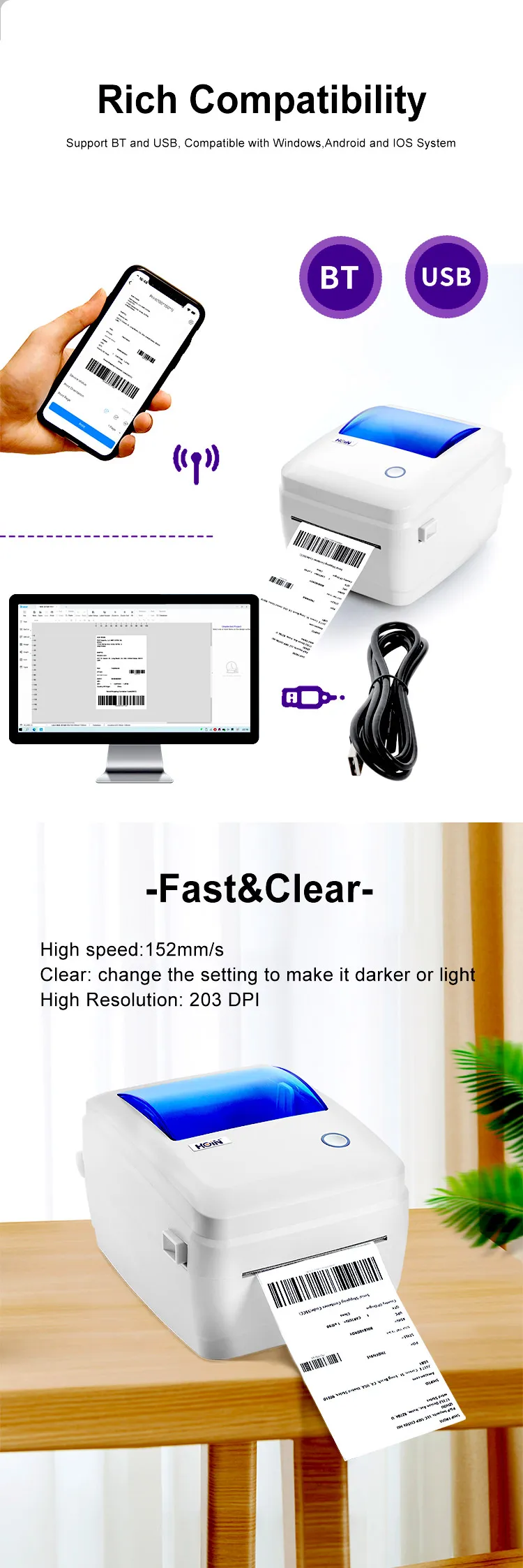 যেকোনো আকারে প্রিন্ট করুন। যেকোনো রঙেই আলাদা করে তুলুন। — HOIN HQ480B 6