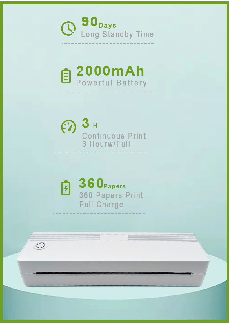 Hoin উচ্চ মানের A42 নতুন এবং গরম তাপীয় A4 প্রিন্টার শিক্ষার্থীদের পাঠ্য পরীক্ষার মুদ্রণের জন্য বিনামূল্যে অ্যাপ্লিকেশন সহ 5