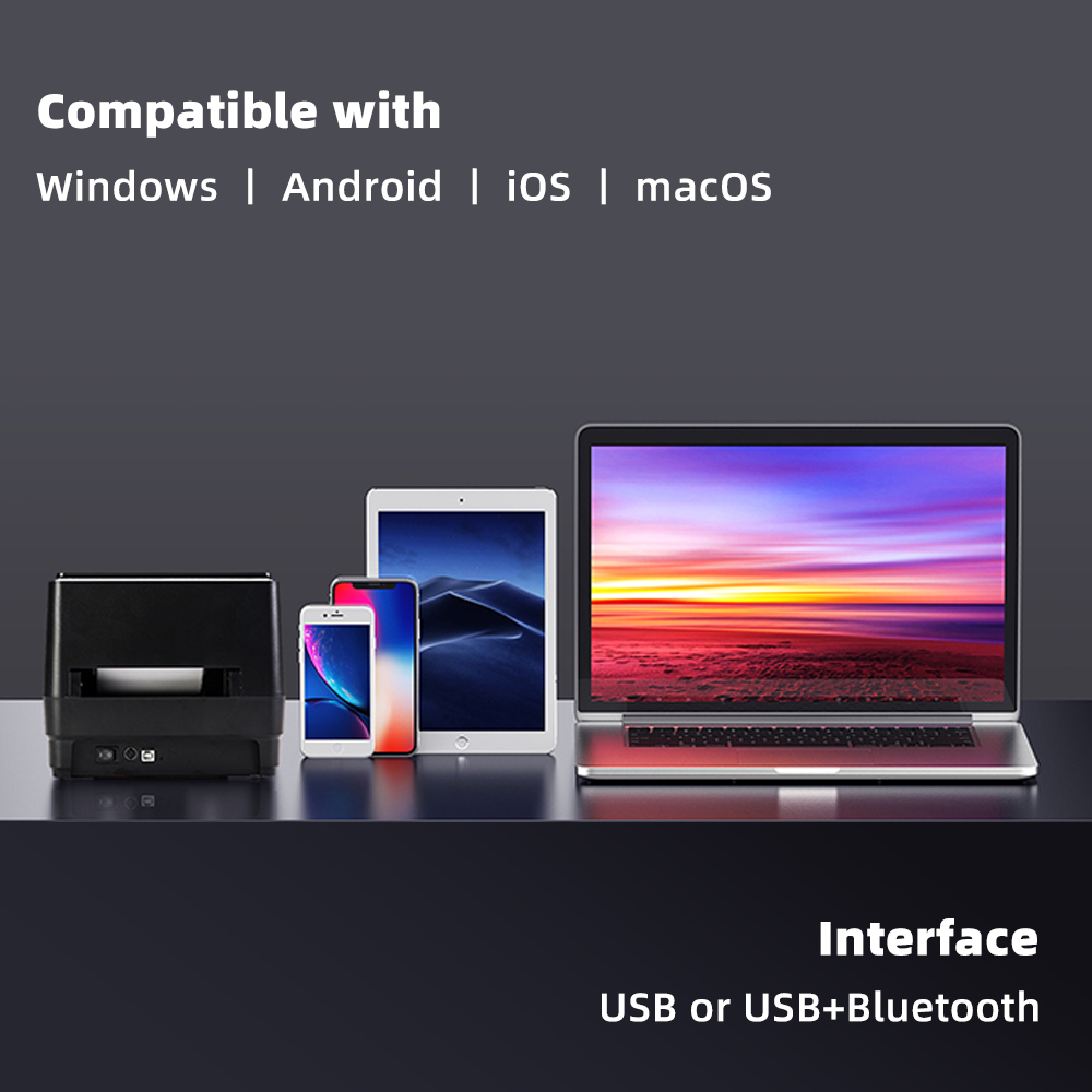 চীনের ৪ ইঞ্চি থার্মাল ট্রান্সফার লেবেল প্রিন্টার অফিস গুদামের জন্য, পণ্য প্রস্তুতকারকদের জন্য লেবেল প্রিন্ট করে - HOIN 2