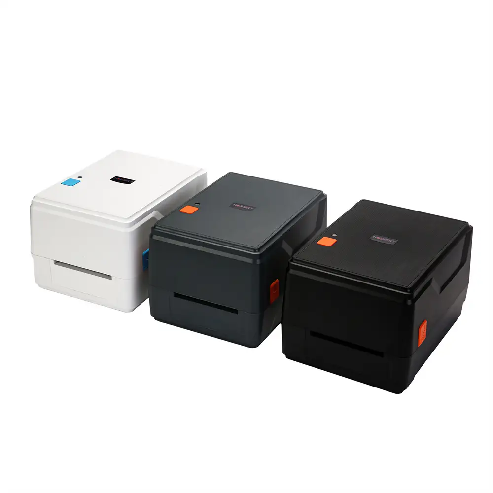 4 inç Termal Transfer Etiket Barkod Yazıcı Şerit transfer endüstriyel masaüstü USB + Bluetooth barkod yazıcı Beyaz renk 1
