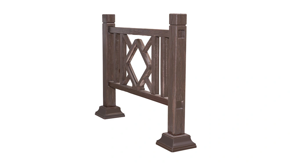 Custom Wood - Look Cement Guardrail for Landscape & Protection 1