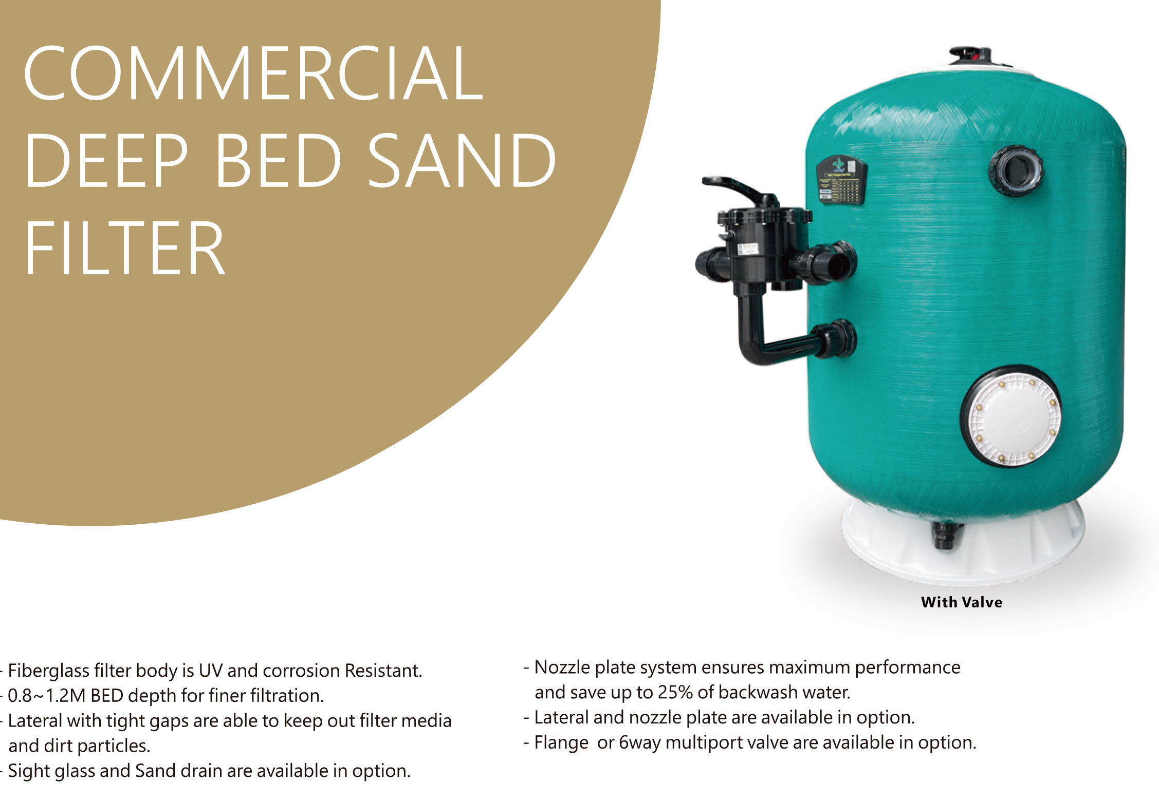 Poolking djupbäddssandfilter från 800~1200 mm för kommersiella pooler 3