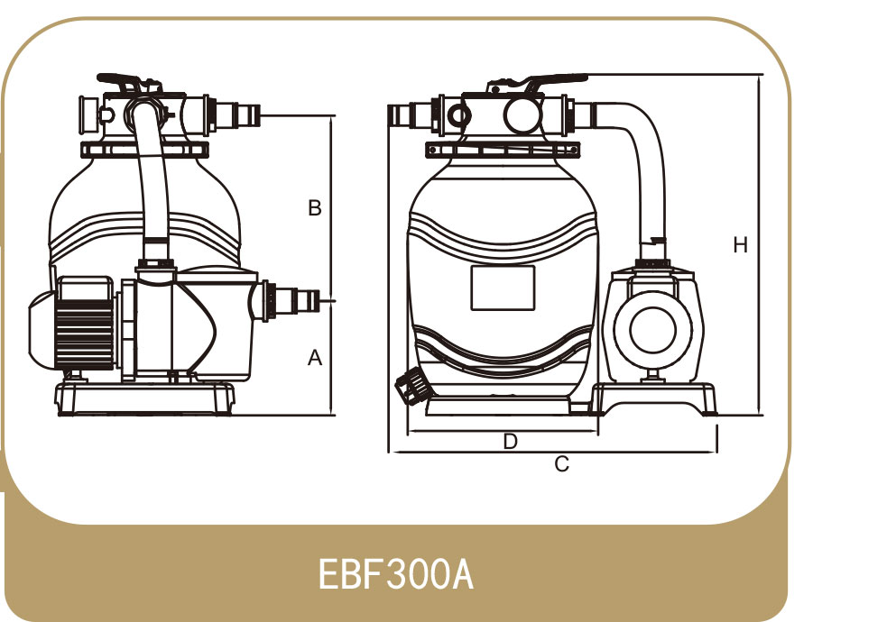 Нов дизайн 12-инчов пластмасов филтър с помпа, опростена система за надземни басейни 6