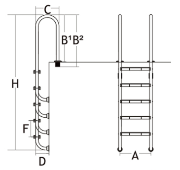 Стълба за басейн тип котва серия M 3