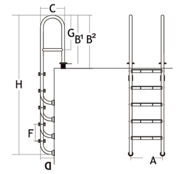 MRO series reinforcement pool ladder 3