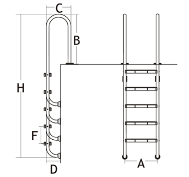 MR series holding bracket pool ladder 3