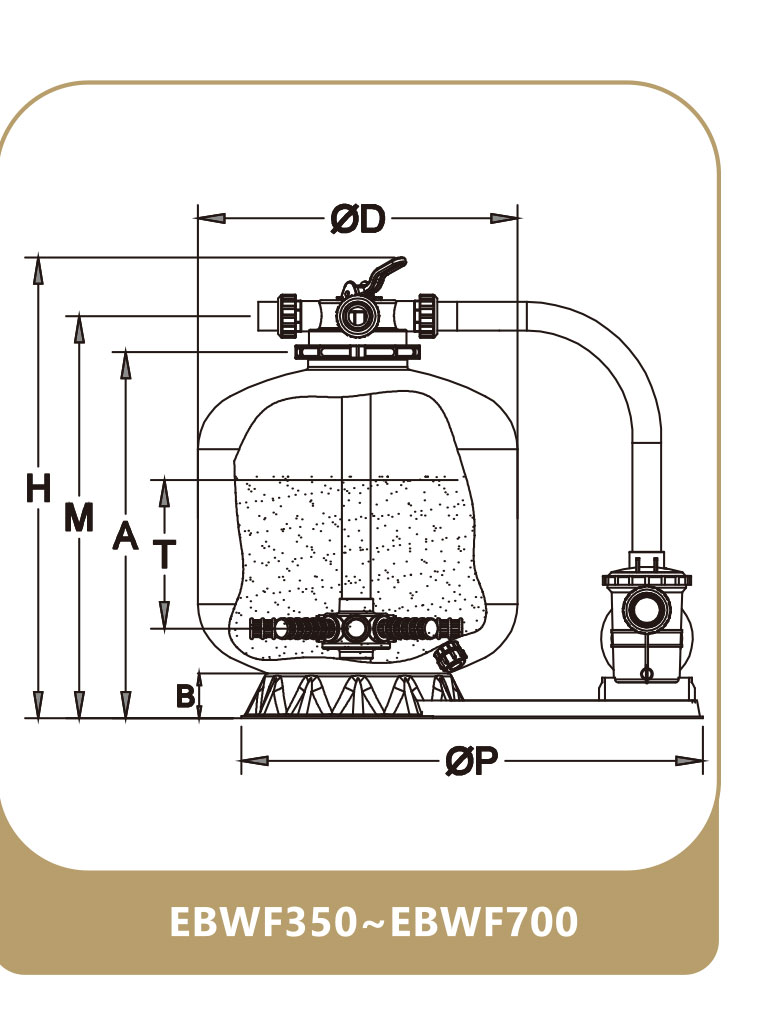 Fiberglass With Plastic Filter With Pump System With 4 Way Valve From 350~700mm 3